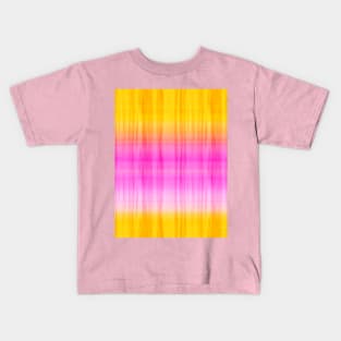 Flowy Pink Yellow Gold Fabric Print Pattern Retro Mid Mod Vintage Kids T-Shirt